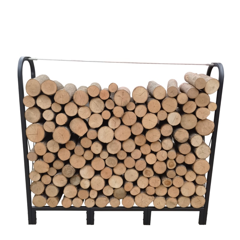 Artibear Firewood Rack Stand 4.1ft Heavy Duty Logs Holder–Matte Black