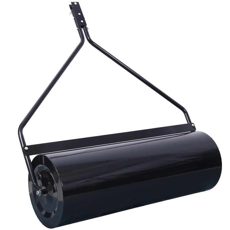 Durable Iron Lawn Roller 26Gal 220 lb Capacity 40′ Width ATV Tow-behind–Black