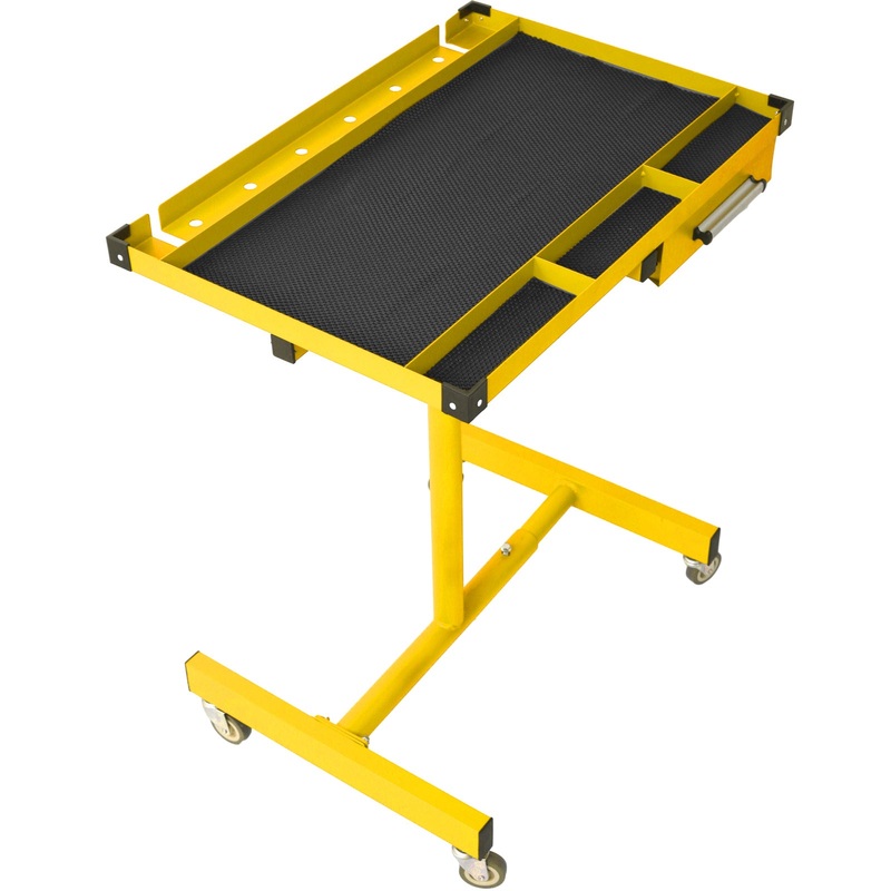 Adjustable Work Table with Drawer–Yellow