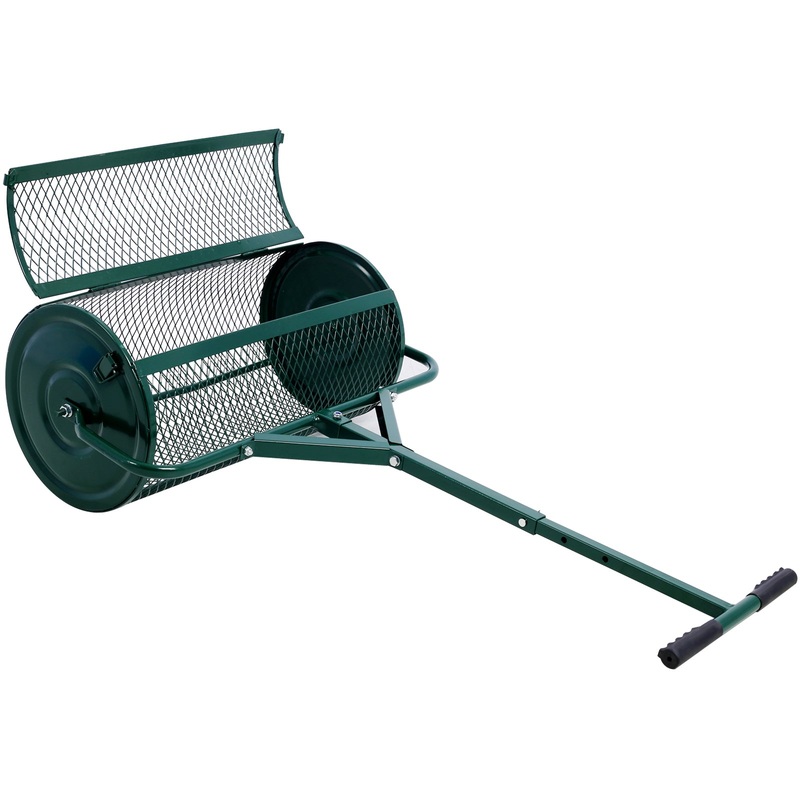 Peat Moss Spreader 24inch Compost Metal Mesh T Shaped Handle–Green