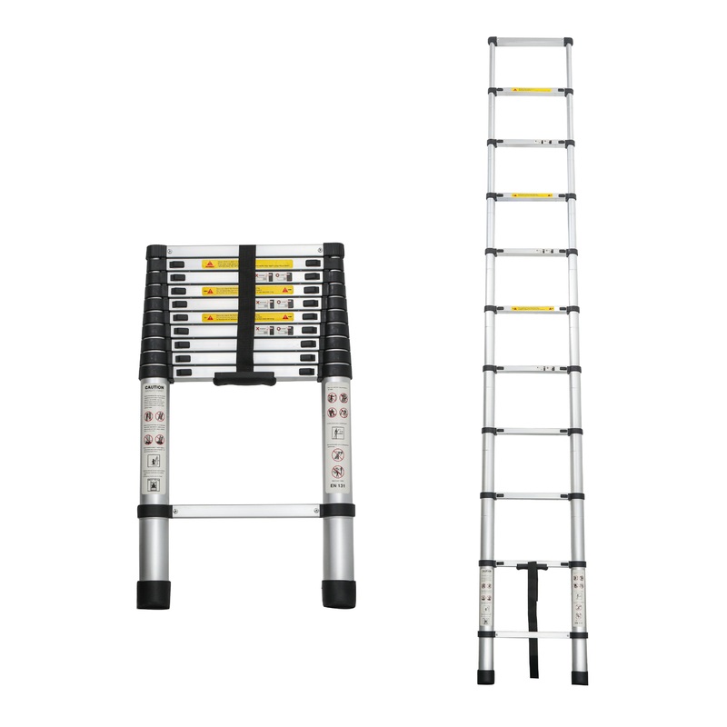 Telescoping Ladder 10.5FT Aluminum Alloy Folding Portable Heavy Duty 300 Lbs Load