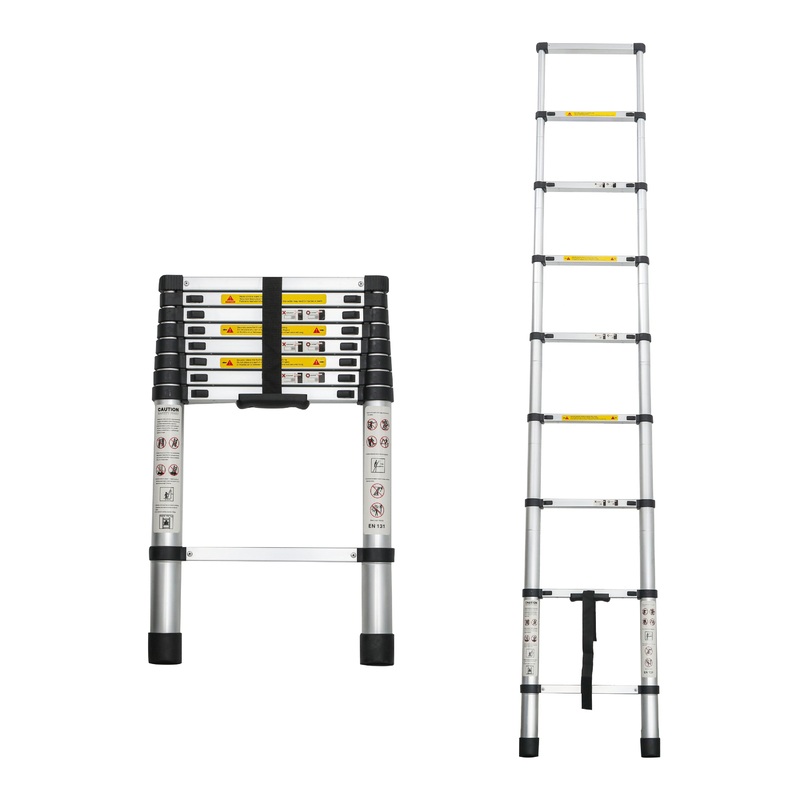 Telescoping Ladder 8.5FT Aluminum Alloy Folding Portable Heavy Duty 300 Lbs Load