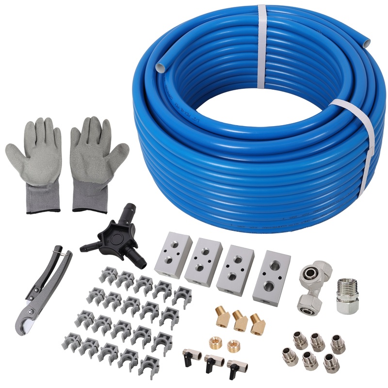 1/2′ x 100ft Air Compressor Piping PEX-AL-PEX Tubing Air Hose Kit–Blue Tubing