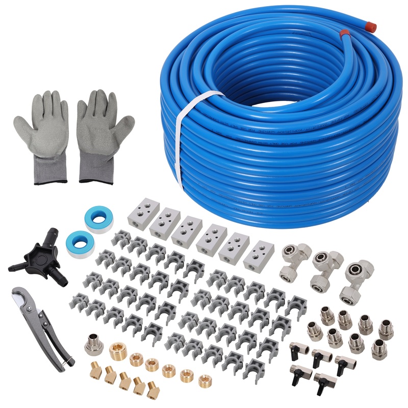 1/2′ x 200ft Air Compressor Piping PEX-AL-PEX Tubing Air Hose Kit–Blue Tubing