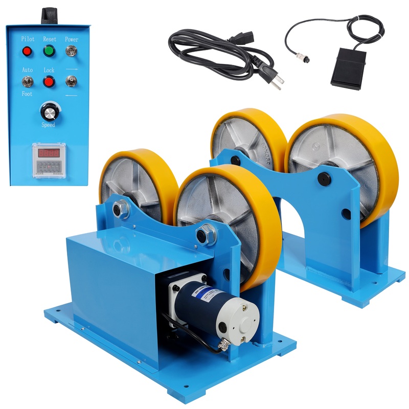 110V Turning Rolls Linkage Roller 2205Lbs Loading Welding Positioner with Control Box and Foot Switch