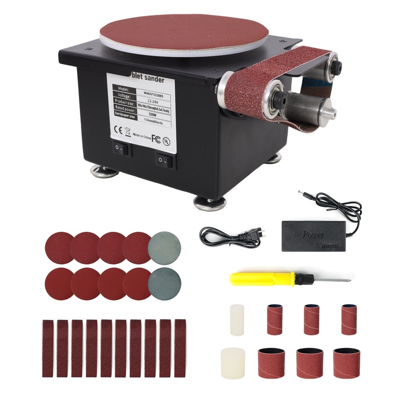 2 in 1 Mini Belt Disc Sander Bench Grinder Electric Adjustable Speed