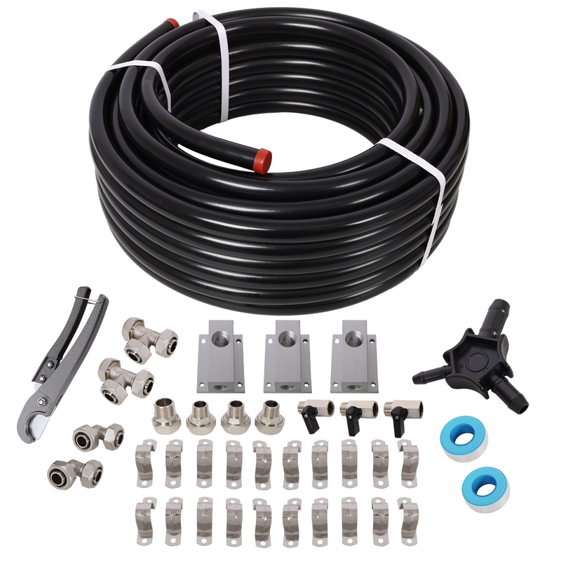 3/4 inch x 100 feet Tubing and Aluminum Outlet Blocks PEX-AL-PEX–Black Tubing