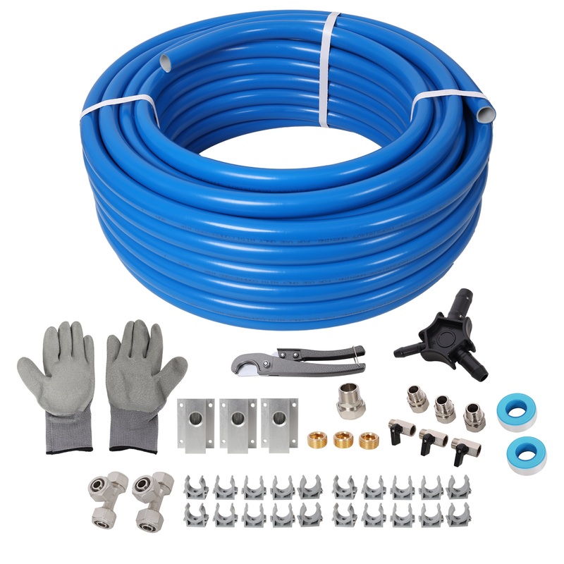 3/4′ x 100ft Air Compressor Piping PEX-AL-PEX Tubing Air Hose Kit–Blue Tubing