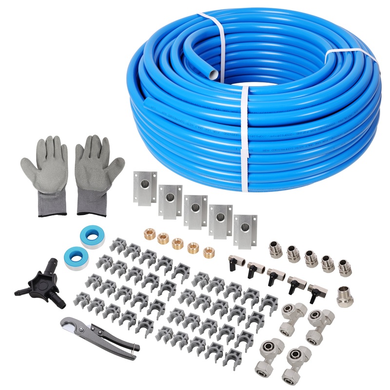 3/4′ x 200ft Air Compressor Piping PEX-AL-PEX Tubing Air Hose Kit–Blue Tubing