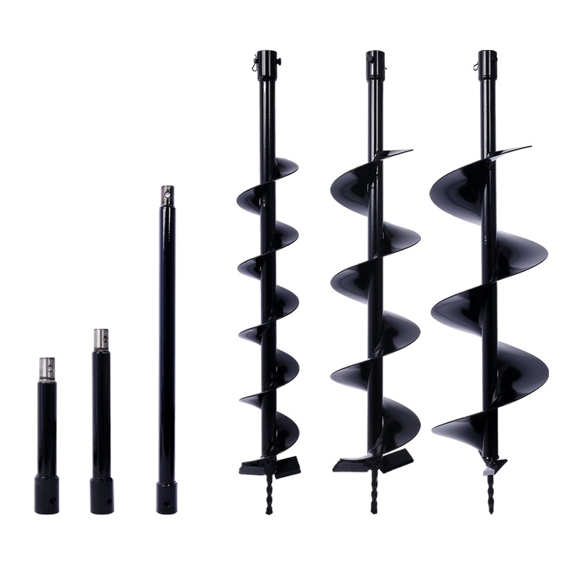 Auger Drill Bit for 3/4′ Shaft Auger Hole Digger Replacement Auger Bits Earth Auger Digging Bit 4IN+6IN+8IN+Extension Rod Kit