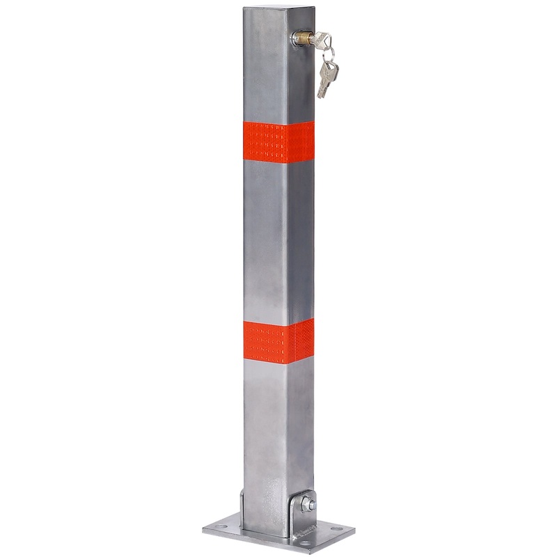 Parking Bollard Pole Barrier with Lock Square–Gray