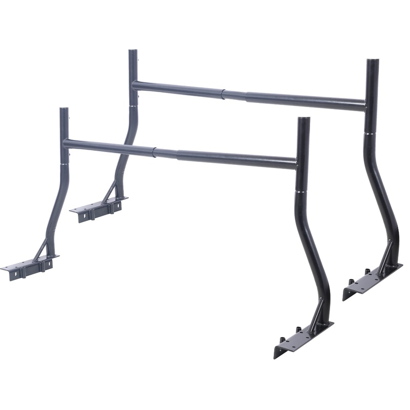 800Ibs Capacity Extendable Steel Pick-Up Truck Ladder Rack Two-bar Set – Black