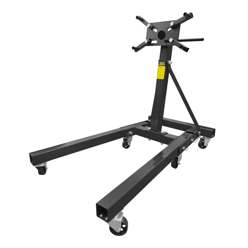 Engine Stand 2000LBS Capacity 360 Degree Rotating with 6-Casters and Foldable Frame–Black