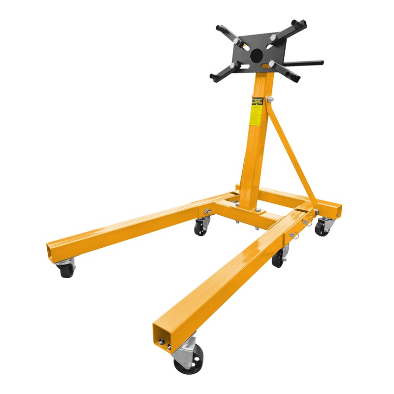 Engine Stand 2000LBS Capacity 360 Degree Rotating with 6-Casters and Foldable Frame–Yellow