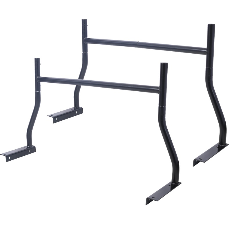 Universal Pick-Up Truck Rack 650 LBS Capacity Adjustable Fit 2-Bars Utility Ladder Truck Cargo Contractor Rack–Black
