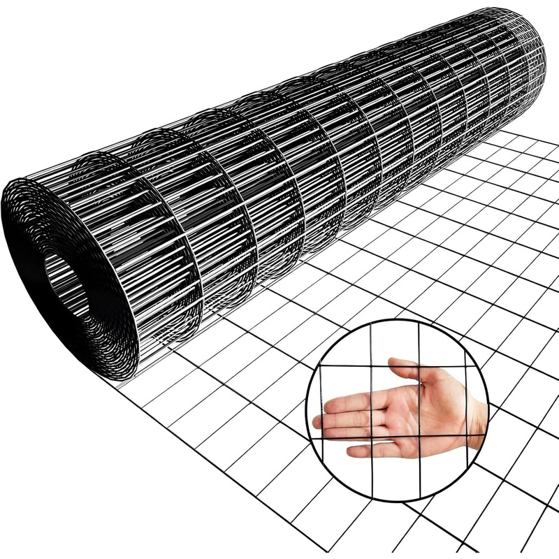24inch x 50ft Black Vinyl Coated Hardware Cloth 2′ X 3′ 16Ga Welded Wire Mesh Fence PVC Coated Welded