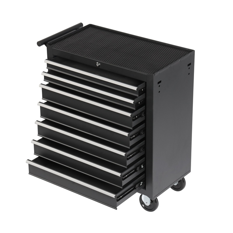 7-Drawer Rolling Tool Chest with Wheels Multifunctional Tool Cart Storage Cabinet–Black