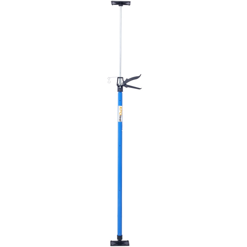 2 Pack Adjustable Support Pole Steel 3rd Hand System Rod for Jacks Cargo Bars Drywalls Cabinet Jacks for Installing Cabinets Extends from 45 to 114 Inch with Carrry Bag–Blue