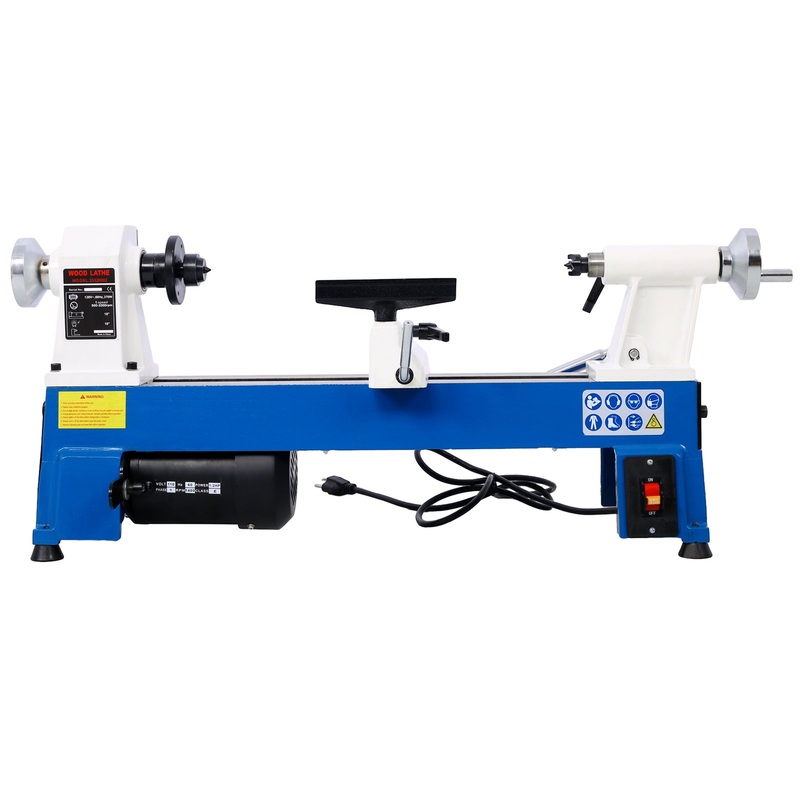 1/2HP Multifunctional Power Benchtop Wood Lathe 10′ x 18′ 5 Variable Speeds 500/750/1150/1800/3200RPM