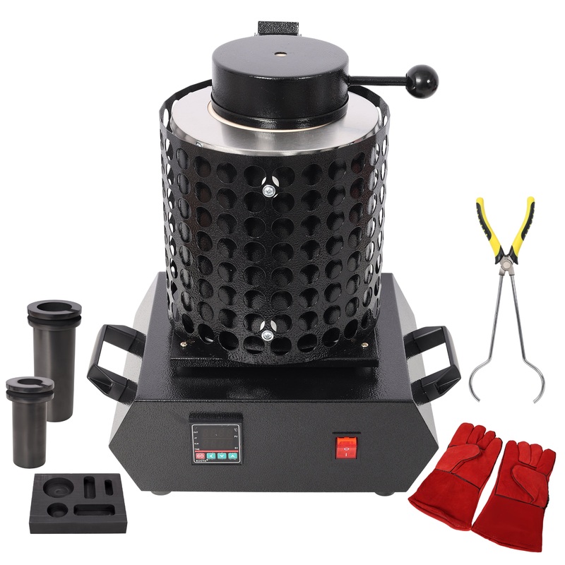 1+3 KG Electric Digital Smelting Furnace 1800W 1100 C / 2012F PID Smelter Kiln Kit (110V)