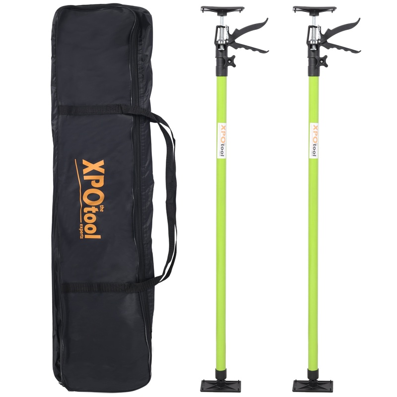 2Pack Adjustable Support Pole Steel 3rd Hand Support System Rod Extends from 45 to 114 Inch with Carrry Bag–Green