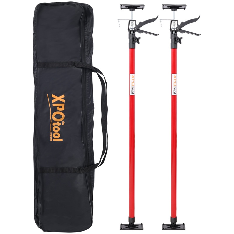 2Pack Adjustable Support Pole Steel 3rd Hand Support System Rod Extends from 45 to 114 Inch with Carrry Bag–Red