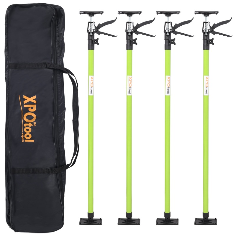 4 Pack Adjustable Support Pole Steel 3rd Hand Support System Extends from 45 to 114 Inch with Carry Bag–Green