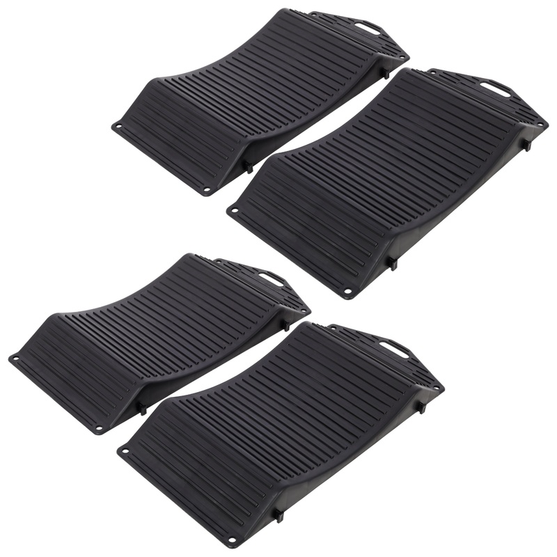 4Pack Tire Saver Ramps Anti-Slip Hard Plastic Design–Black