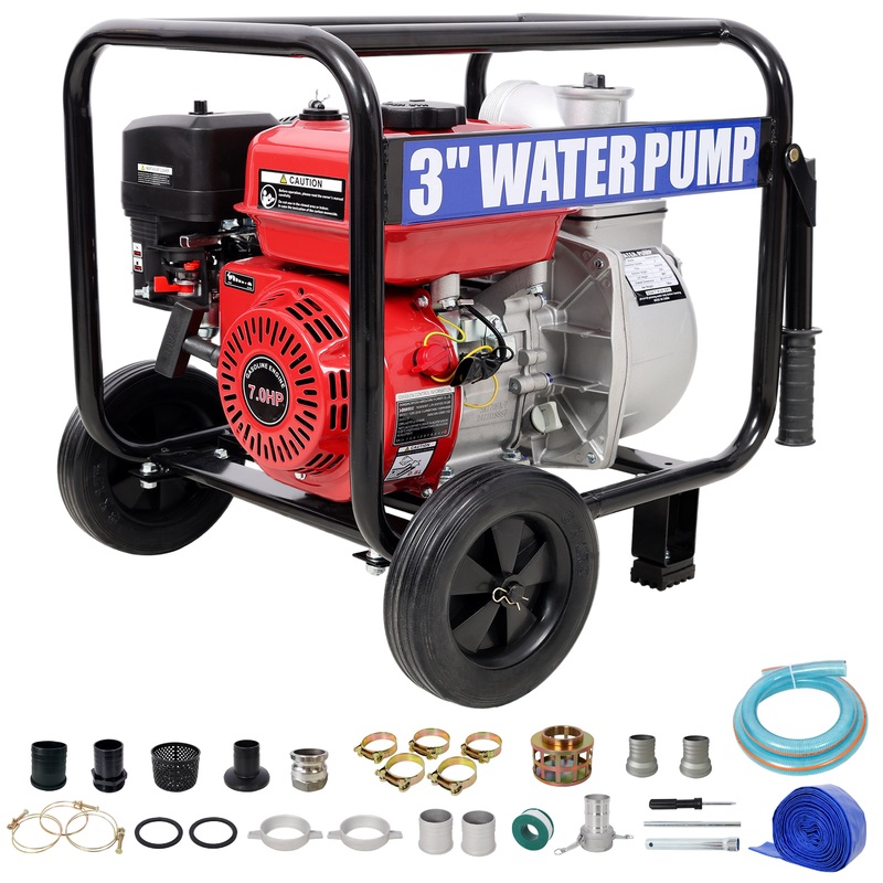 Gas Engine Powered Water Pump 3′ inlet&outlet Flow 264Gpm 7HP Engine 212CC EPA Certificated