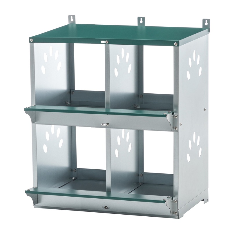 4 Compartment Chicken Nesting Boxes Metal Wall Mount Chicken Egg Laying Box