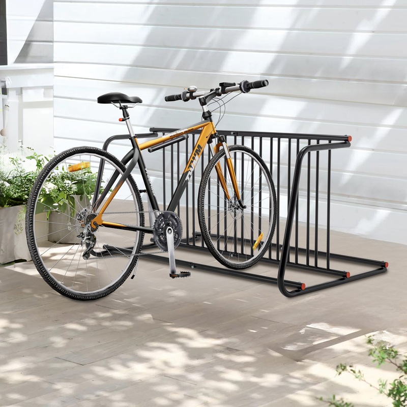 10 – Bike Floor Storage Bike Rack Metal Double – Sided Grid Sleek Freestanding Bike Organizer