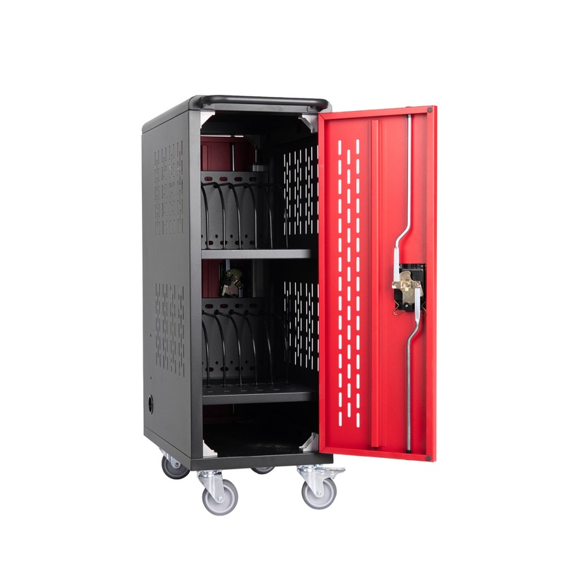 16 Bay Mobile School Charging Cart Station for Chromebook Tablet and Laptop Computer with Power Strip Included Assembly Required