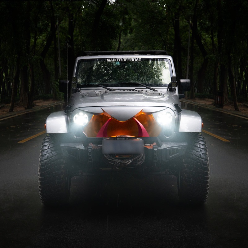 Halloween Front Grille Grid Grill Fits for 2007-2018 Jeep Wrangler Rubicon Sahara Sport JK/JKU–Matte Black