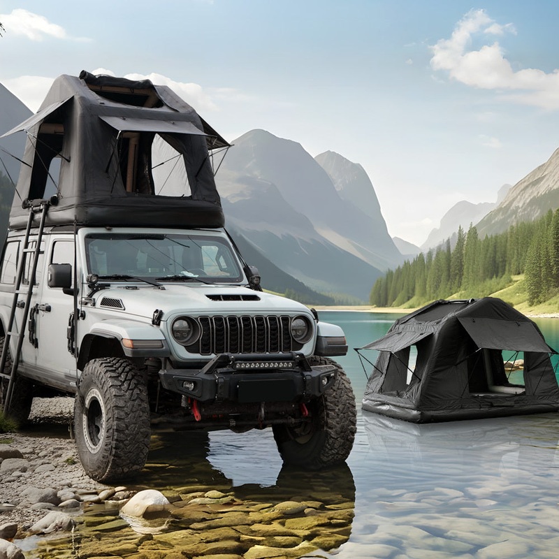 Portable Amphibious Inflatable Tent For Camping Foldable Offroad Roof Top Floating Tent (With Ladder)