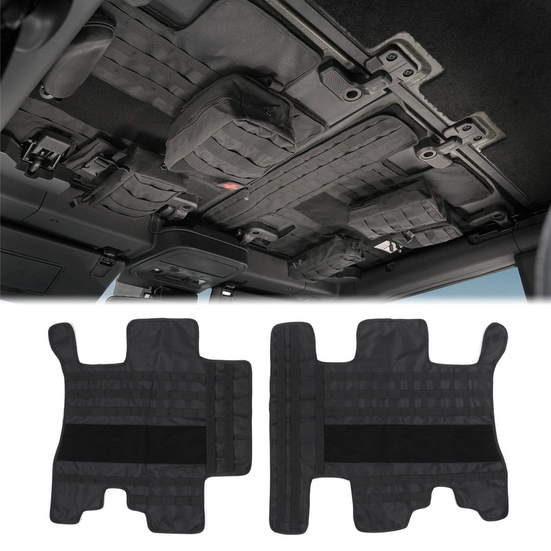 Roof Liner Organizer Overhead Storage Jacket For Ford Bronco 2021-2024 2/4 Doors Roof Tactical Vest Accessories With 5 Molle Pouch