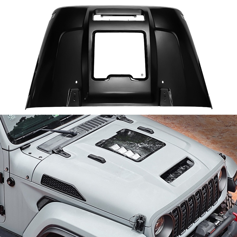 Space-Capsule Style Hood/Heat Dispersion Hood Fits for 2018-2023 Jeep Wrangler JL JLU & 2020-2023 Gladiator JT (Not for Mojave&392 Model)
