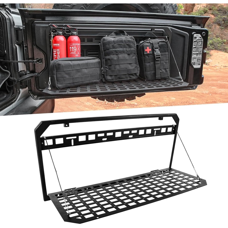 Tailgate Table Foldable Rear Cargo Shelf Fits for Jeep Wrangler 2007-2018 JK JKU & 2018-2022 JL JLU